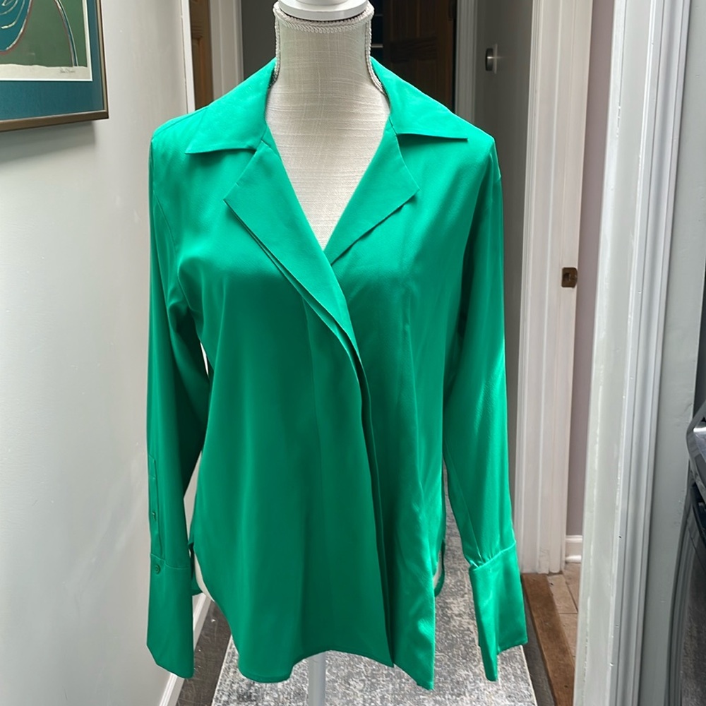 NWOT A.L.C. silk blouse In kelly green